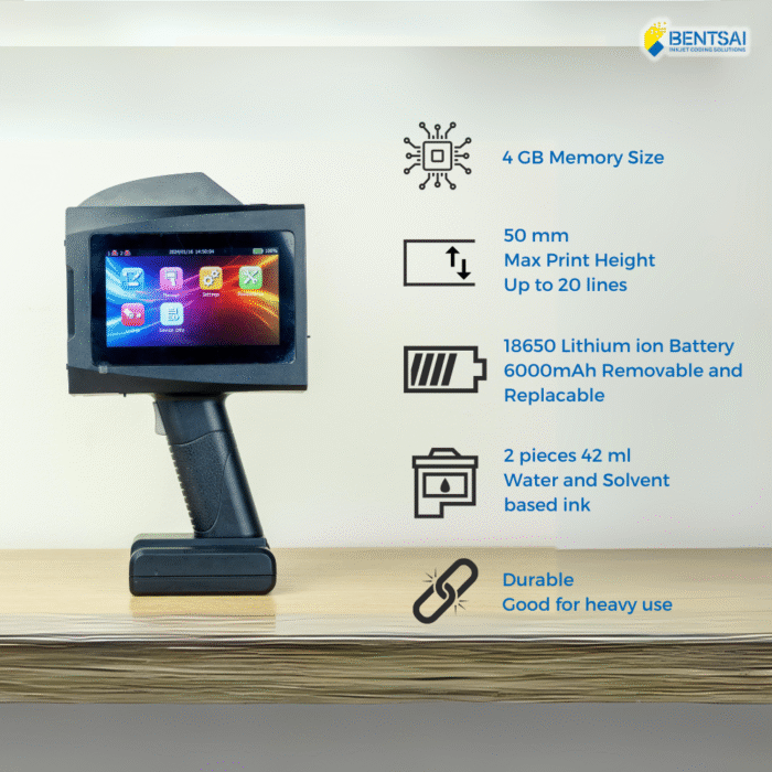 ⁦Bentsai B45 Handheld Inkjet Printer for Large Character Marking at 48mm Print Height طابعة بنتساي المحموله 2 انش⁩ - الصورة ⁦2⁩